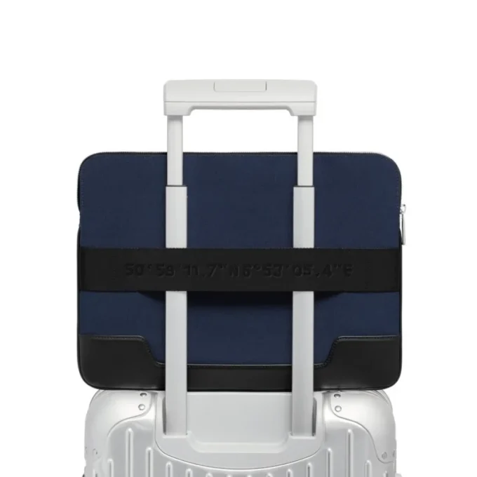 Flache Pouch in Leder & Canvas Bucket Bag