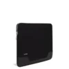 Flache Pouch Laptop Bag in Leder & Canvas Bucket Bag