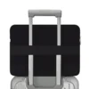Flache Pouch Laptop Bag in Leder & Canvas Bucket Bag
