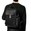 Flap Large in Leder & Canvas Rucksack