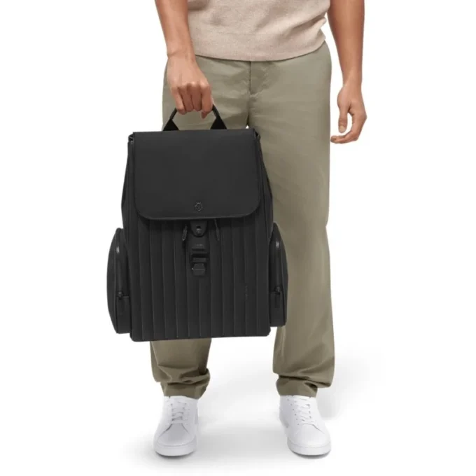 Flap Large in Nylon and Leder Rucksack