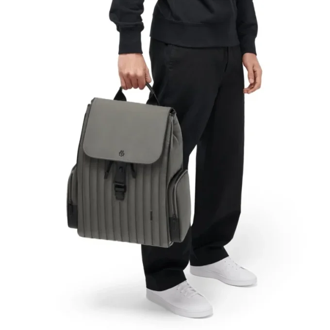 Flap Large in Nylon and Leder Rucksack