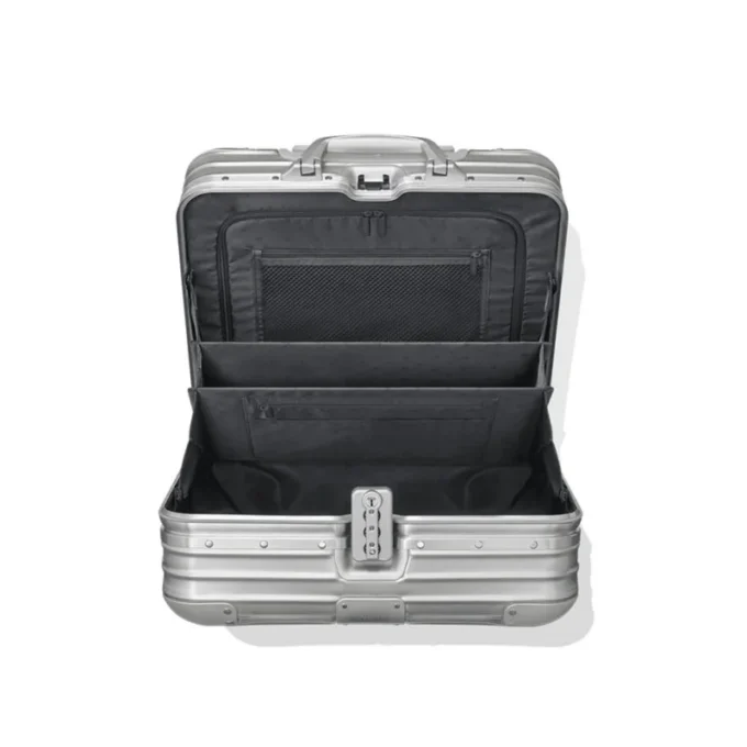 Original Compact Convertible Wheeled Briefcase in Aluminium Suitcase