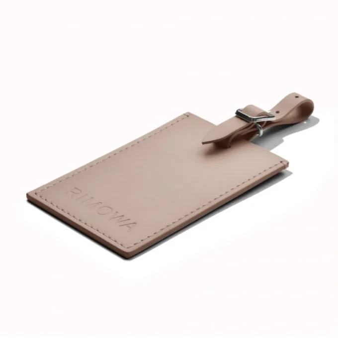 Taupe Personalized Leder Luggage Tags